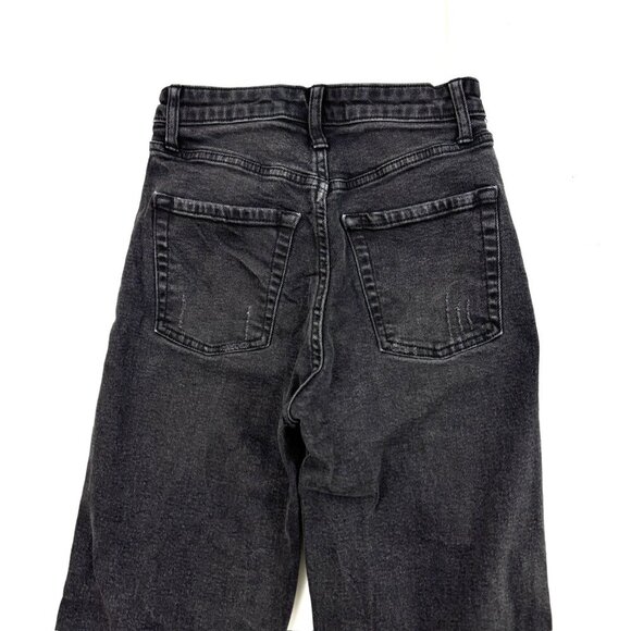 Wild Fable Highest Rise Straight Raw Hem Distressed Women's size 00 Black Jeans - Picture 4 of 4